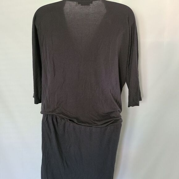 Alice + Olivia Base Black Rayon Draped Mini Dress - Picture 3 of 5
